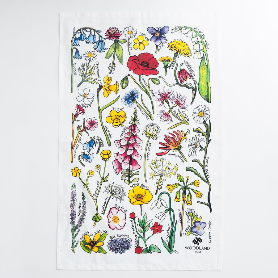 Woodland Trust tea towel - wildflowers